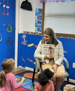 Senator Rosemary Brown reading to children. 