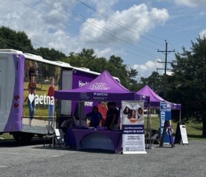 photo of Aetna RV and purple tents